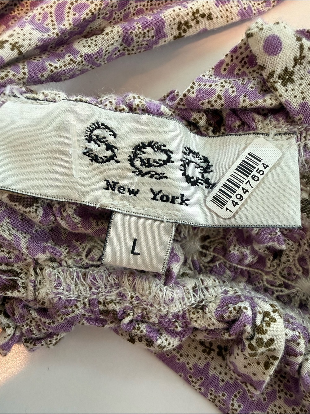 Sea New York Ida Floral Smocked Prairie Midi Dress Lilac Large - Picture 3 of 11
